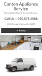 Mobile Screenshot of cantonapplianceservice.com